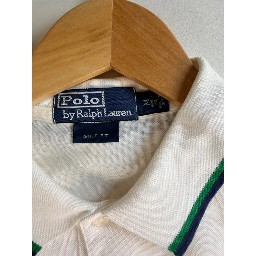 Polo Ralph Lauren Polo Shirt Mens M White Excellent Golf Fit Pima Cotton Pocket